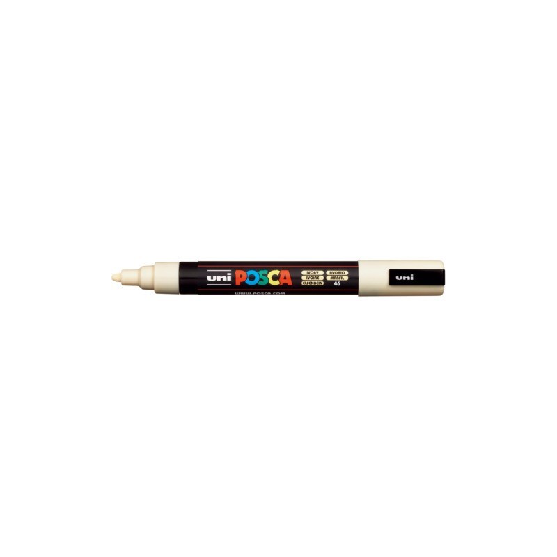 Marcatore a tempera POSCA Uni-Ball punta tonda 1,8-2,5 mm avorio M PC5M AV