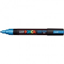 Marcatore a tempera POSCA Uni-Ball punta tonda 1,8-2,5 mm blu metal M PC5M BM