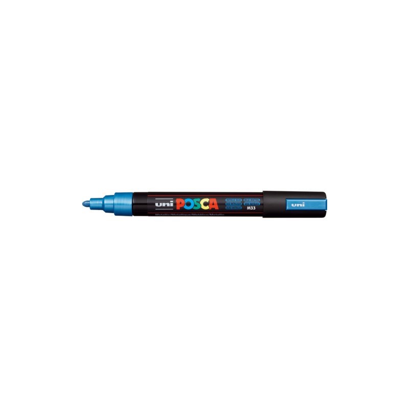 Marcatore a tempera POSCA Uni-Ball punta tonda 1,8-2,5 mm blu metal M PC5M BM