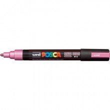 Marcatore a tempera POSCA Uni-Ball punta tonda 1,8-2,5 mm rosa metal M PC5M RAM
