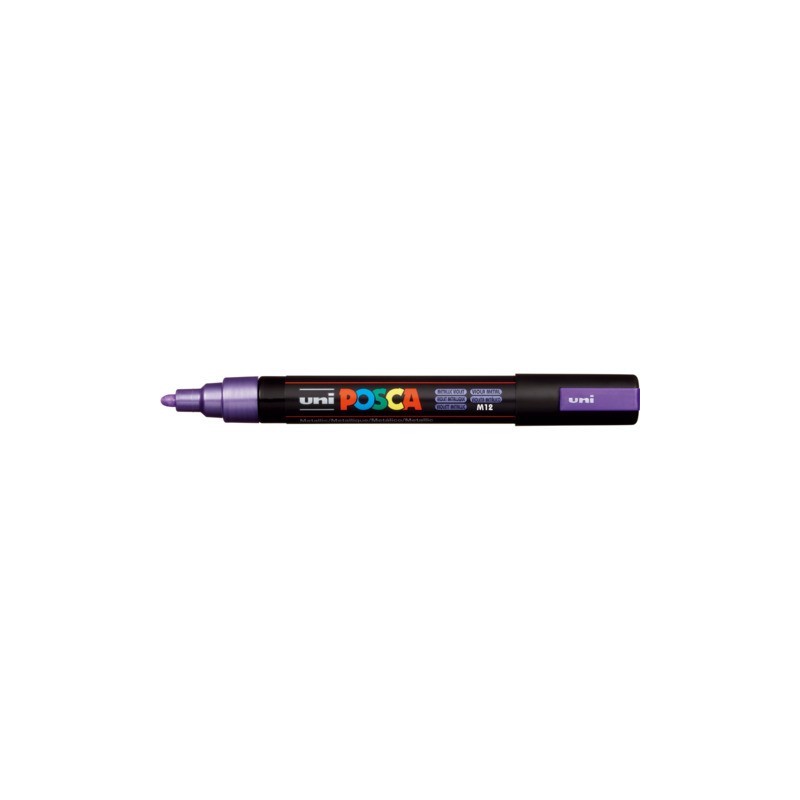 Marcatore a tempera POSCA Uni-Ball punta tonda 1,8-2,5 mm viola metal M PC5M VIM