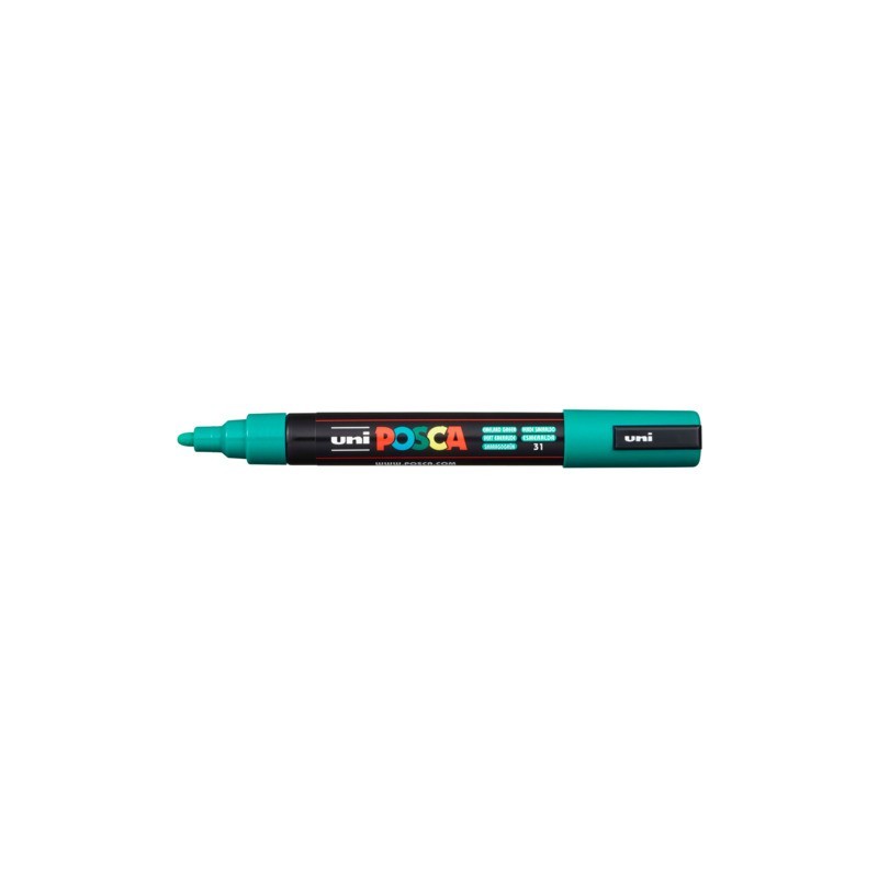 Marcatore a tempera POSCA Uni-Ball punta tonda 1,8-2,5 mm verde smeraldo M PC5M VSM
