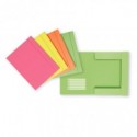 Cartella a 3 lembi con elastico Favorit 24,5x33 cm dorso 1 cm - conf. 12 pezzi in colori assortiti neon - 400207017