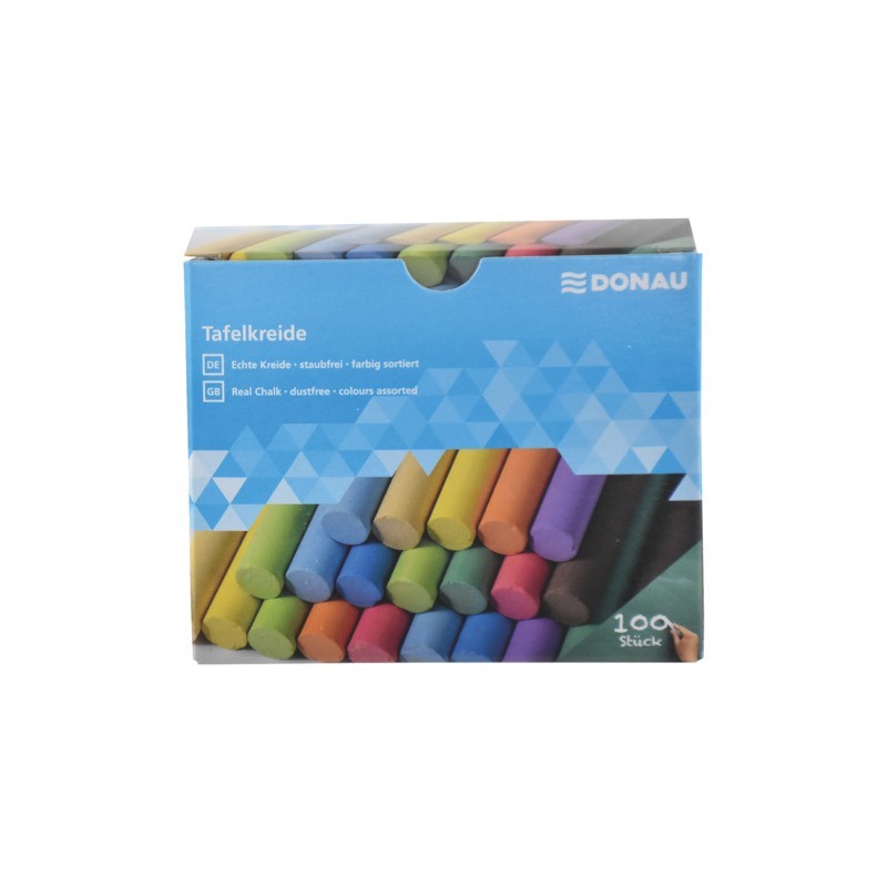 Gessetti per lavagna Donau conf. da 100 pezzi in colori assortiti 330285