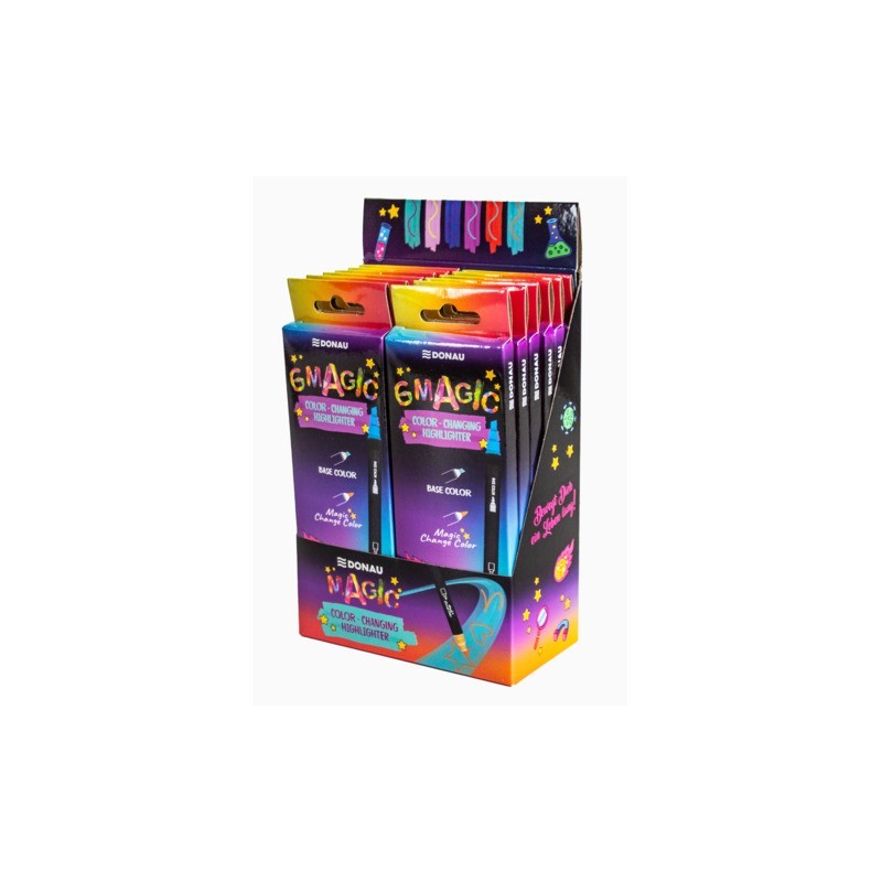 Evidenziatori doppia punta Donau Magic Color 1-4 mm in conf. 6 pezzi assortiti 330497