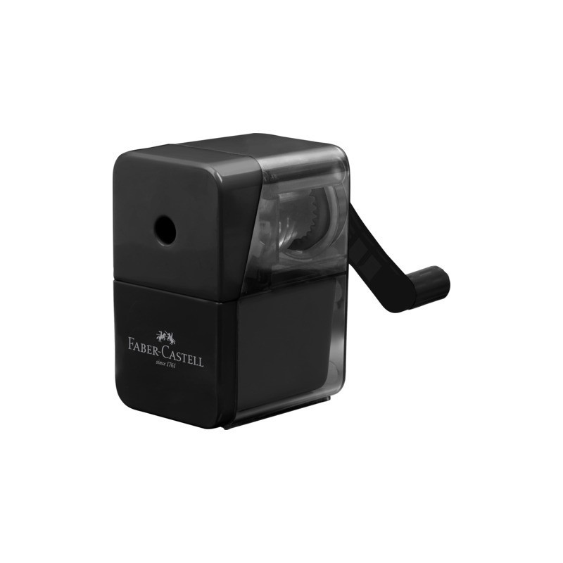 Temperamatite a 1 foro Faber-Castell con manovella nero 180984