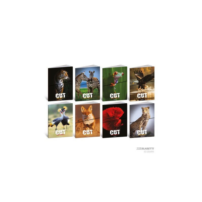 Maxi quaderno Blasetti Animal Cut A4 - 80 g/m² - 20+1 ff - bianco - conf. 10 pezzi - 9245