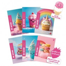 Maxi quaderni Be More Sweet A4 - 100 g/m² - 24+1 ff - 1R - copertina profumata - conf. 10 pz assortiti