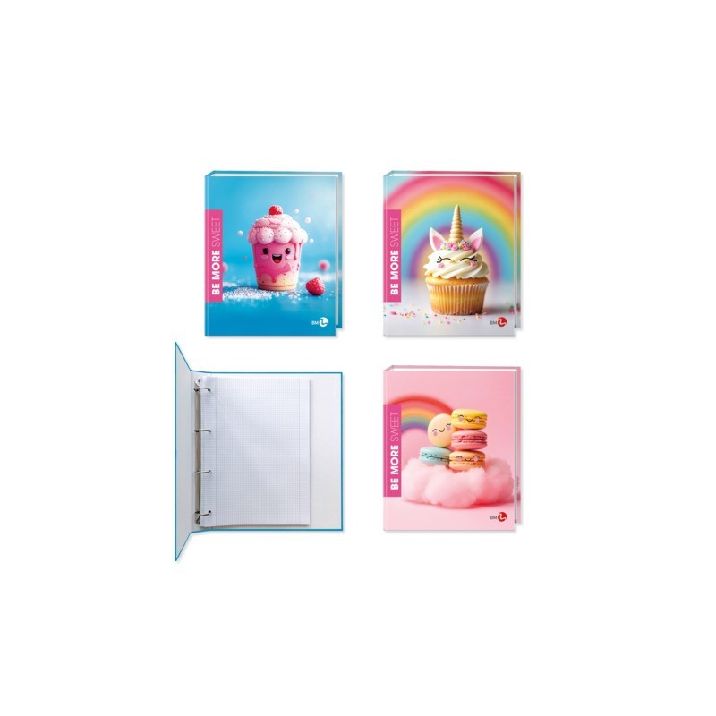 Raccoglitore ad anelli Be More Sweet A4 - 4 anelli 3 cm - conf. 5 pezzi assortiti - 0122306