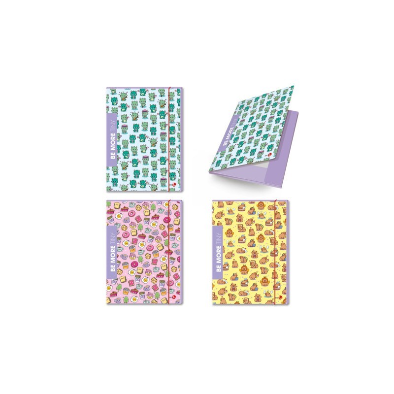 Cartelline tre lembi con elastico Be More Tiny A4 - conf. 6 pezzi assortiti - 0123163