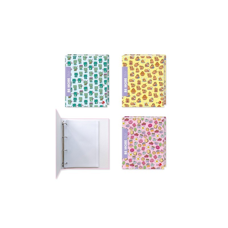 Raccoglitore ad anelli Be More Tiny A4 - 4 anelli 3 cm - conf. 5 pezzi assortiti - 0122646