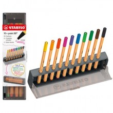 Click set 10 fineliner Stabilo Point 88 tratto 0,4 mm in colori assortiti - 8810-5