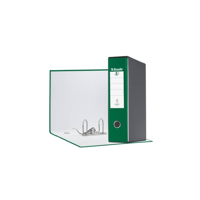 Registratore con custodia Esselte G55 Eurofile protocollo dorso 8 cm cartone rivestito in PP verde - 390755180