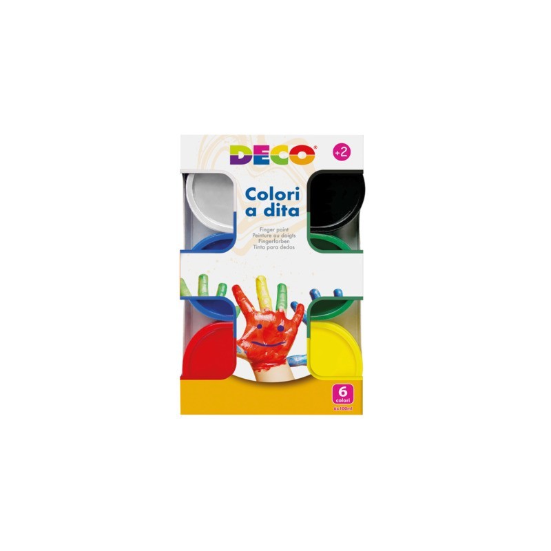 Colori a dita Deco 100 ml in conf. da 6 flaconi colori assortiti 13371