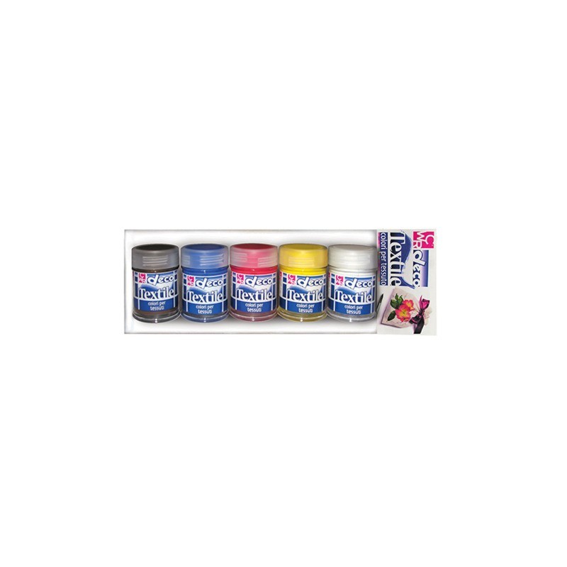 Colori per stoffa Deco 35 ml conf. 5 pezzi in colori assortiti 1633/5