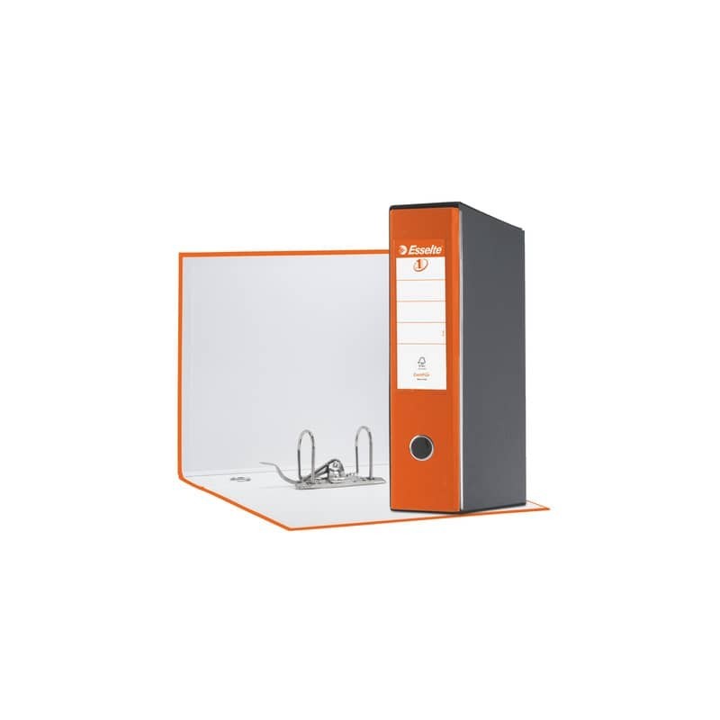 Registratore con custodia Esselte G55 Eurofile protocollo dorso 8 cm cartone rivestito in PP arancione - 390755200