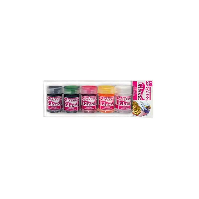 Colori per vetro e metallo Deco 35 ml conf. 5 pezzi in colori assortiti 1632/5