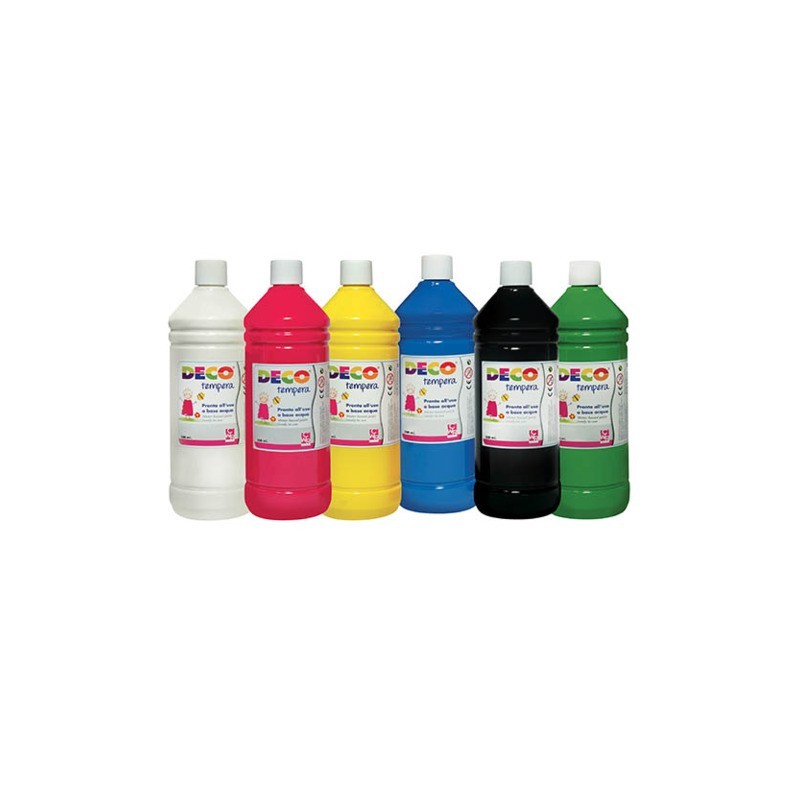 Tempera Deco 1000 ml in conf. 6 flaconi colori assortiti 09423