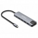 Docking station USB-C 8 in 1 Nilox Tech 2x HDMI 4K + 1x RJ45 + 3x USB-A 3.2 + 1x USB-A + 1x USB-C fino 100 W grigio -