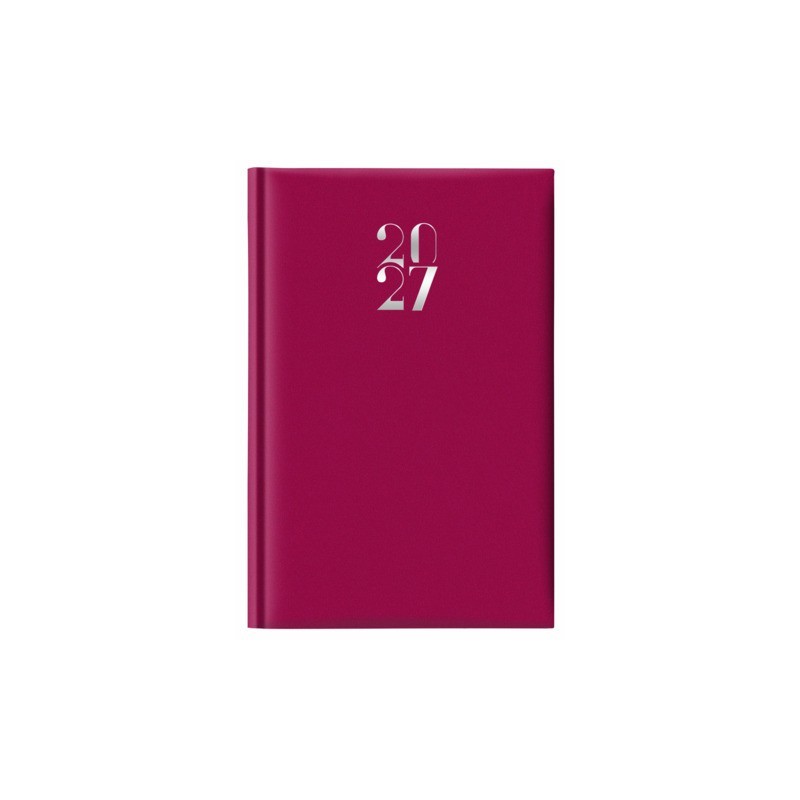 Agenda giornaliera 2027 s/d abbinati Nota Bene copertina gommata 11x16,5 cm rosso rubino - 27-205FT-C21