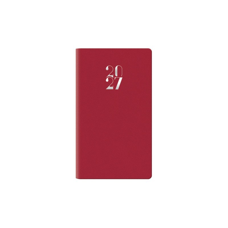 Agenda settimanale 2027 Nota Bene Egadi copertina gommata 8x14 cm rosso rubino - 27-125FT-C21