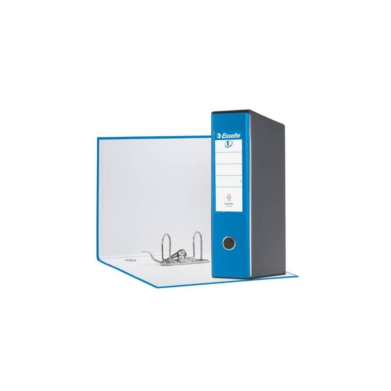 Registratore con custodia Esselte G55 Eurofile protocollo dorso 8 cm cartone rivestito in PP blu vivida - 390755910