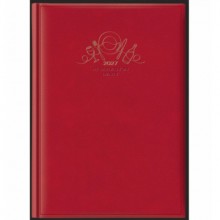 Agenda giornaliera prenotazioni ristoranti 2027 Nota Bene Madrid copertina imbottita rossa - 27-513OT-D10