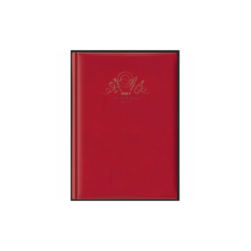 Agenda giornaliera prenotazioni ristoranti 2027 Nota Bene Madrid copertina imbottita rossa - 27-513OT-D10