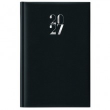 Agenda giornaliera 2027 s/d abbinati Nota Bene copertina gommata 11x16,5 cm nero - 27-205FT-C01