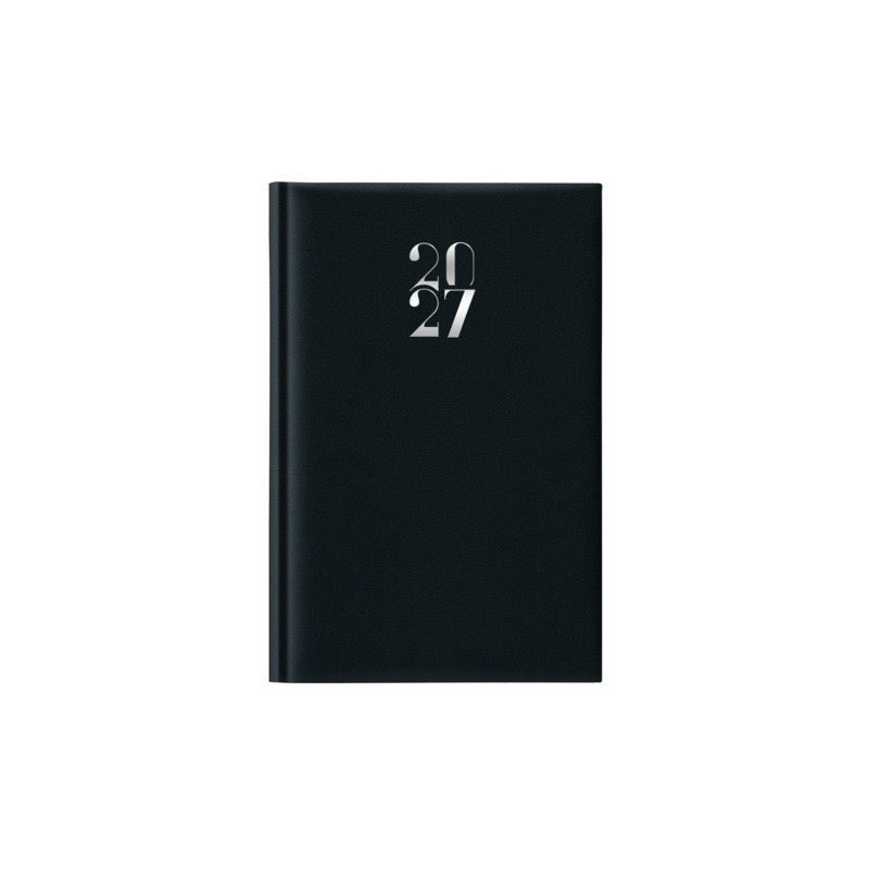 Agenda giornaliera 2027 s/d abbinati Nota Bene copertina gommata 11x16,5 cm nero - 27-205FT-C01