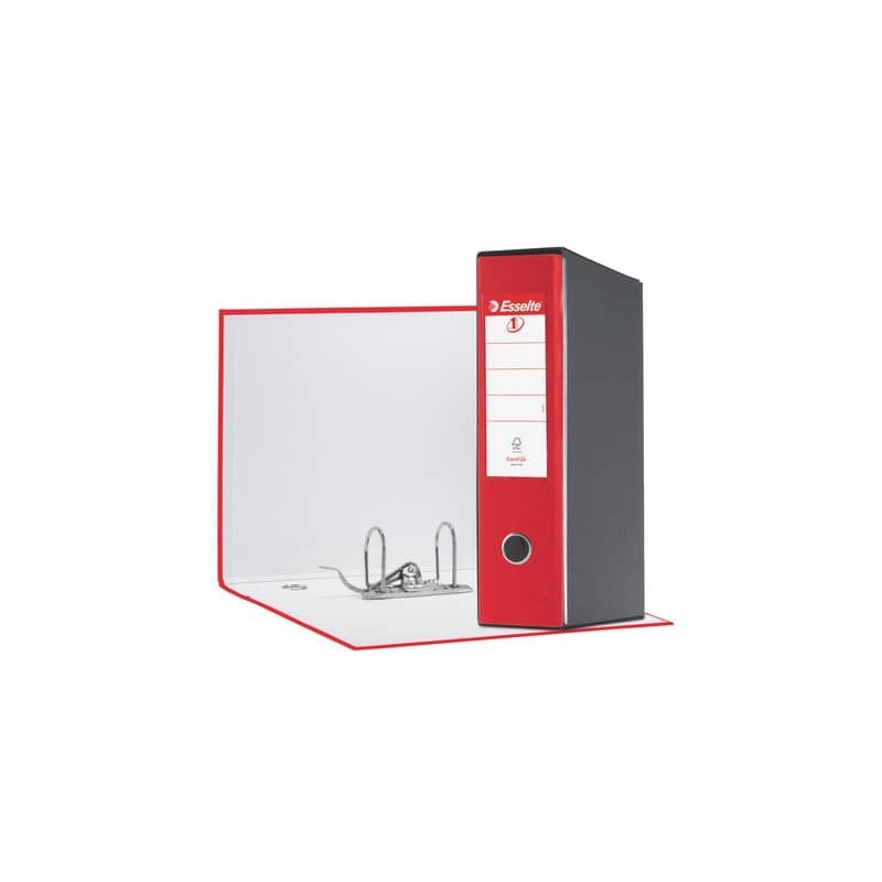 Registratore con custodia Esselte G55 Eurofile protocollo dorso 8 cm cartone rivestito in PP rosso vivida - 390755920