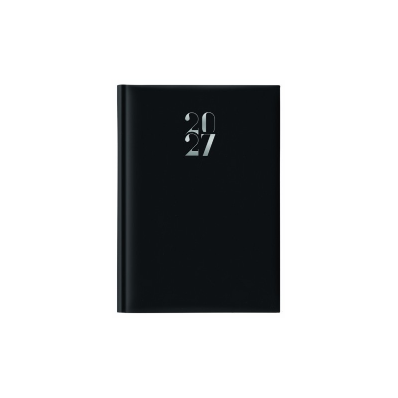 Agenda giornaliera 2027 Nota Bene Egadi quadretti s/d abbinati gommata 14,5x20,5 cm nero - 27-209FT-C01