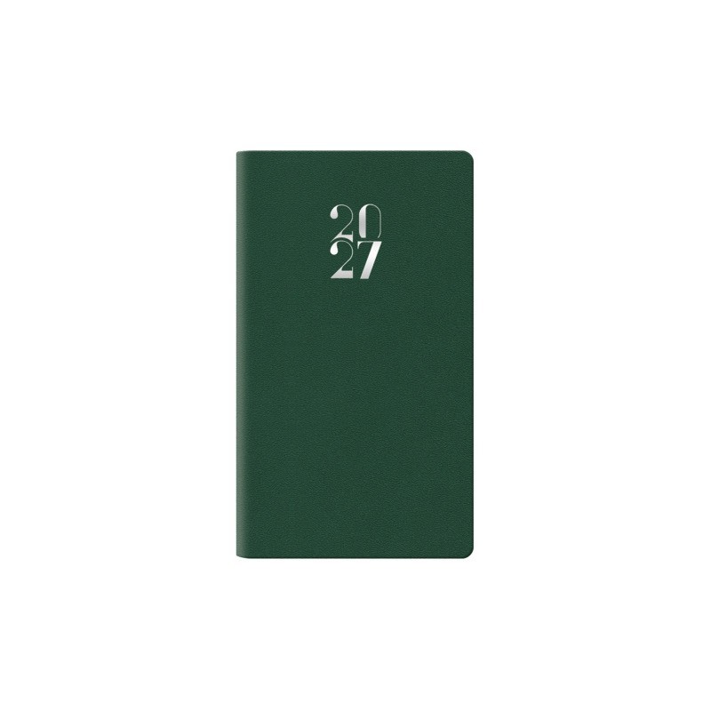Agenda settimanale 2027 Nota Bene Egadi copertina gommata 8x14 cm verde scuro - 27-125FT-C12