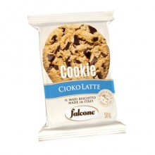 Biscotti croccanti con gocce di cioccolato al latte Falcone monoporzione da 50 g - conf. 40 pz - 01-0117