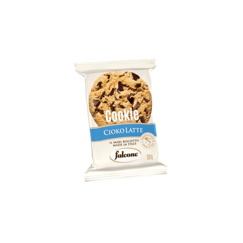 Biscotti croccanti con gocce di cioccolato al latte Falcone monoporzione da 50 g - conf. 40 pz - 01-0117