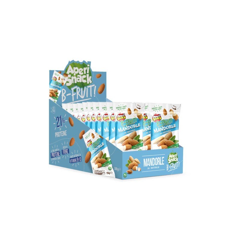 Mandorle naturali AperiSnack B-FRUIT monoporzione da 25 g - conf. 20 pz - 01-1772