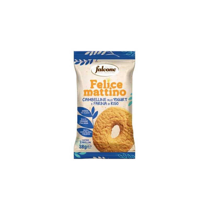 Ciambelline croccanti allo yogurt e farina di riso Falcone monoporzione da 35 g - conf. 44 pz - 01-0413
