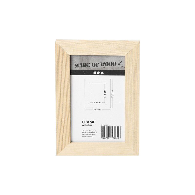 Cornice in legno chiaro con vetro Creativ Company 10,5 x 15,6 cm 57707