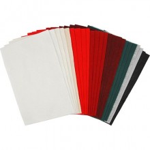 Fogli di feltro formato 20x30 cm - spess. 1,5 mm Creativ Company - 180-200 g/m² - conf. da 24 ff colori natalizi -