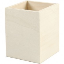 Portamatite quadrato legno chiaro Creativ Company 7,5x7,5xH.9,5 cm 577750