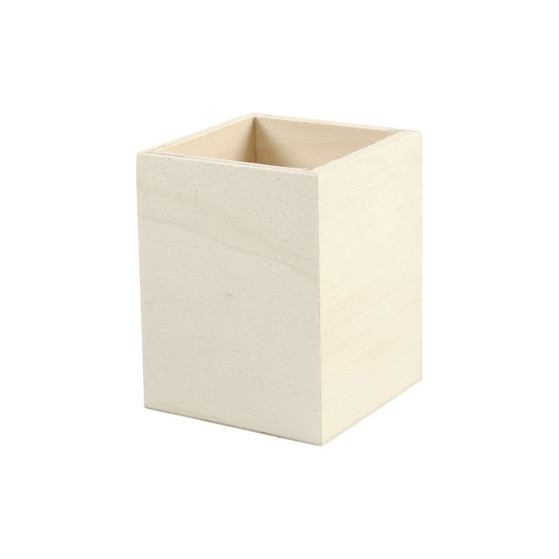Portamatite quadrato legno chiaro Creativ Company 7,5x7,5xH.9,5 cm 577750