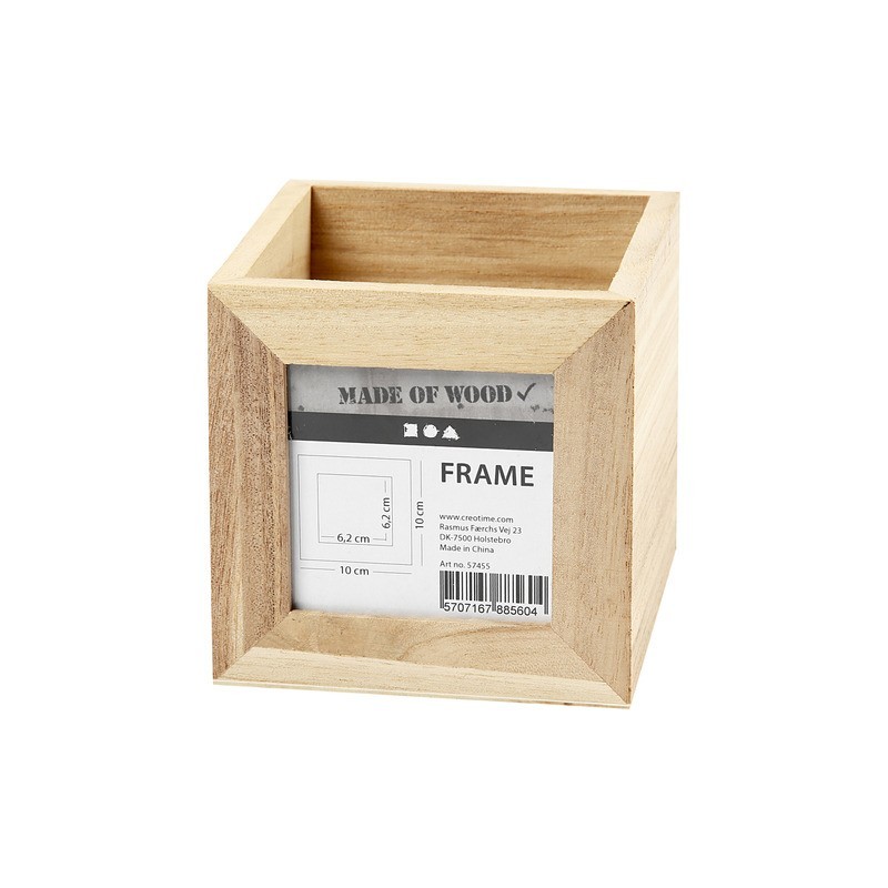 Portapenne in legno chiaro con cornice Creativ Company 10x10x10 cm 57455 (Conf.4)