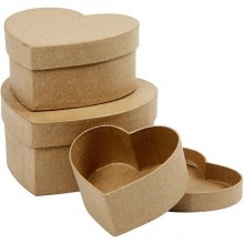 Scatole in cartapesta Creativ Company di varie misure a forma di cuore - conf. 3 pz - 263760