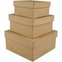 Scatole quadrate in cartapesta Creativ Company di varie misure - conf. 3 pz - 263720
