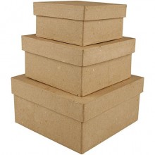 Scatole quadrate in cartapesta Creativ Company di varie misure - conf. 3 pz - 263720
