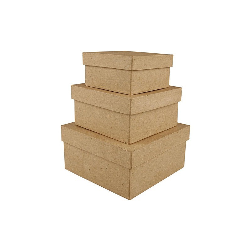 Scatole quadrate in cartapesta Creativ Company di varie misure - conf. 3 pz - 263720