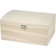 Cofanetto in legno naturale Creativ Company con coperchio curvo e chiusura di metallo 21,5x15,8x10,6 cm -