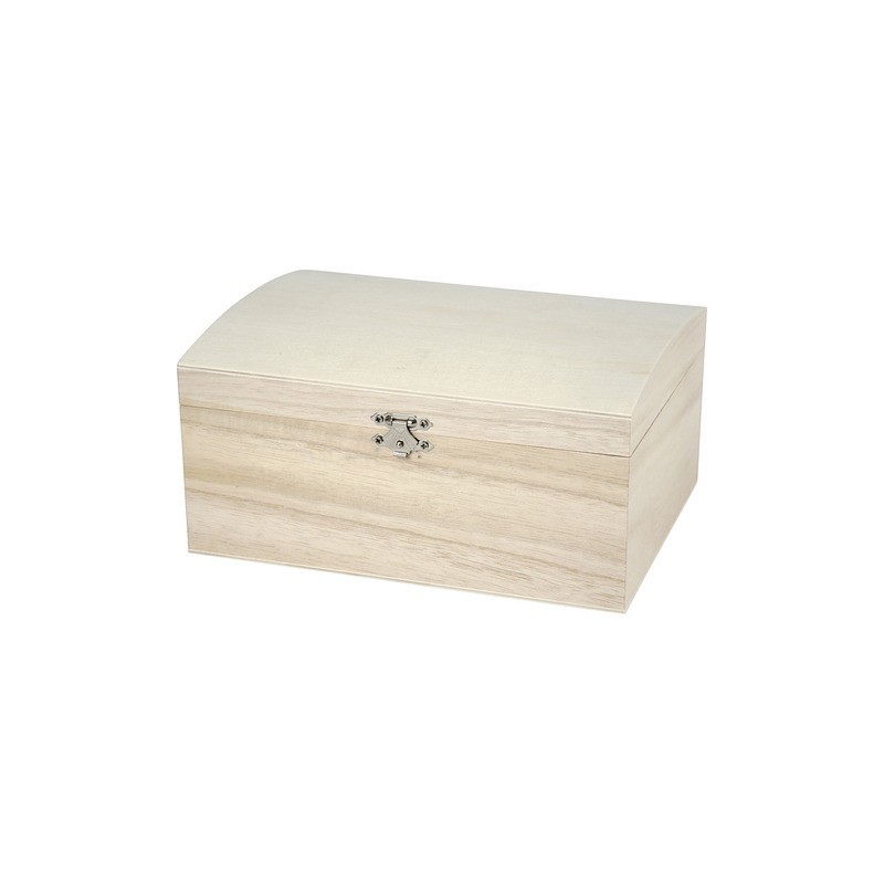 Cofanetto in legno naturale Creativ Company con coperchio curvo e chiusura di metallo 21,5x15,8x10,6 cm -