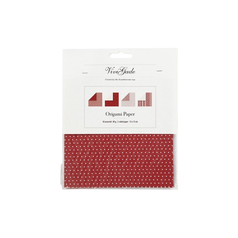 Carta per origami quadrata con stampe di Vivi Gade Creativ Company 15x15 cm 25521 (Conf.4)