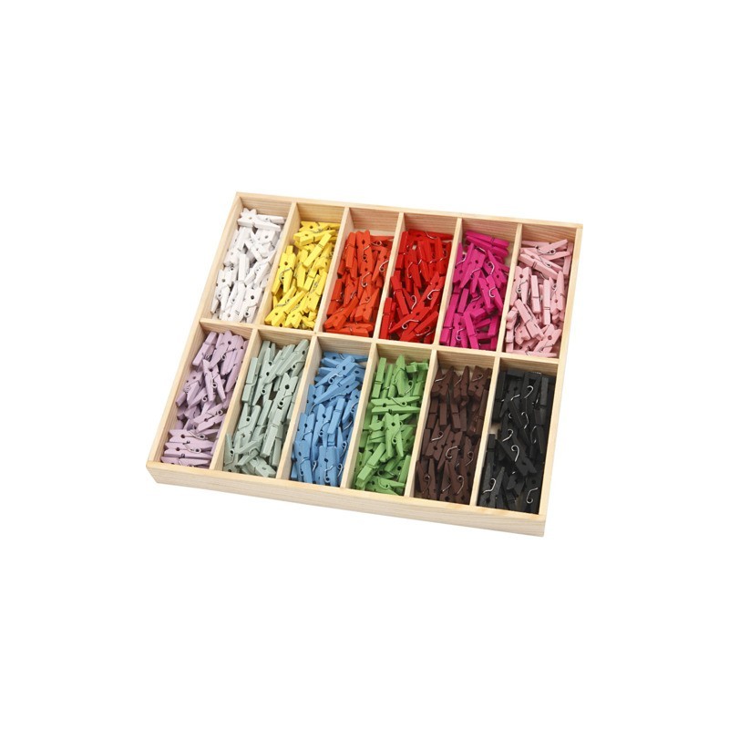 Mini molletta Creativ Company 25 x 3 mm - conf. 12 colori x24 pz colori assortiti - 56449